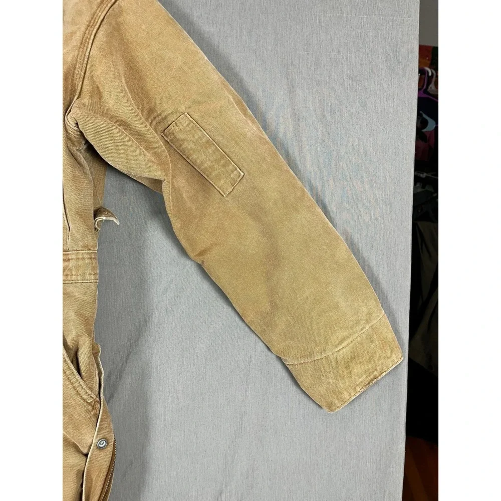 Carhartt Coveralls Mens 40 Short X01 Brown Quilt Lined Duck Canvas Distressed